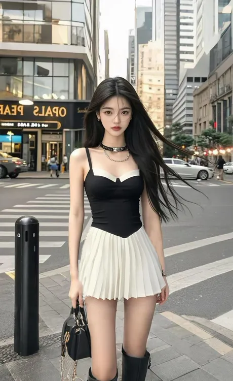 设计感绝美别致小众吊带百褶拼接气质辣妹连衣裙高级感纯欲性感