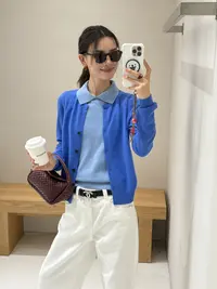 【DQ Natural】'叠搭开衫‘复古假两件羊毛开衫770392