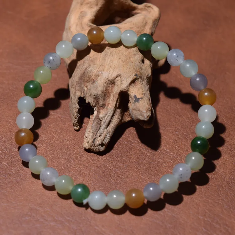 和田玉6mm男女同款多彩色圆珠温润细腻