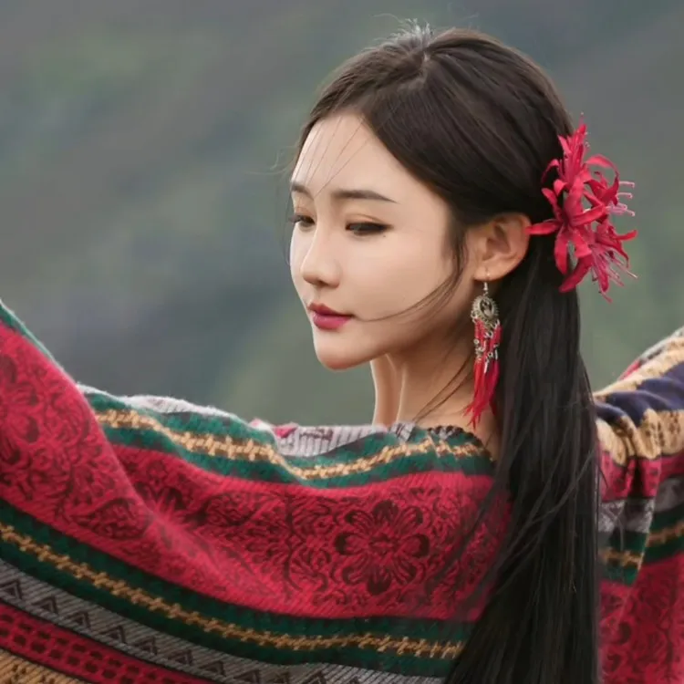 【菲菲老师专属】红色彼岸花仿真花发夹边夹侧边后脑勺仙气发饰