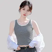 24068 【两件不挑色】升羽复古条纹背心