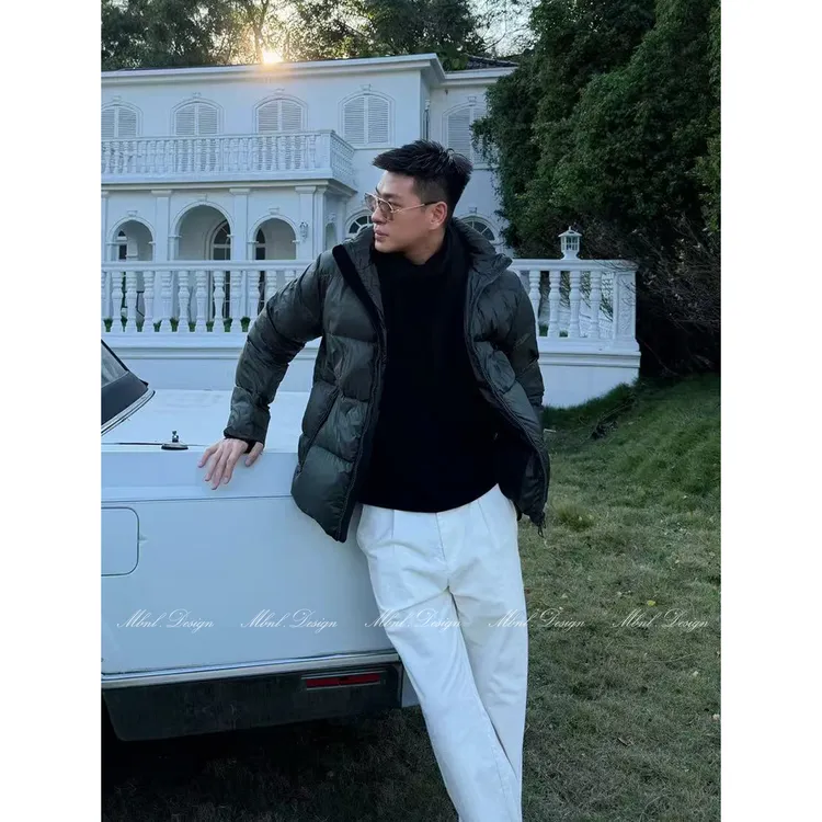 MBNL-F「素雅绿绒」秦磊男装90白鹅绒极简质感羽绒服LL-WYR7006