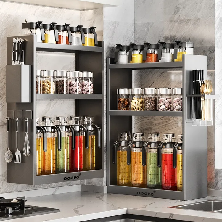 德国进口厨房调料置物架壁挂式免打孔家用墙上多功能佐料调味料罐