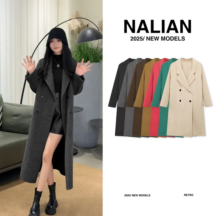 KF8899#（绵羊毛混纺羊驼毛）韩系羊毛大衣8899