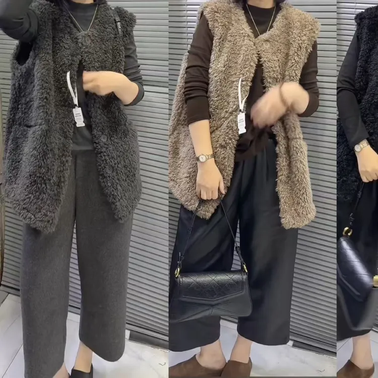 1920中款秋冬颗粒毛马甲