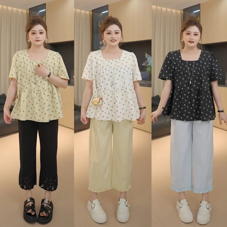 【胖佳佳】现货~甜妹日记 方领蝴蝶衬衫夏季减龄短袖小衫H625Z06262