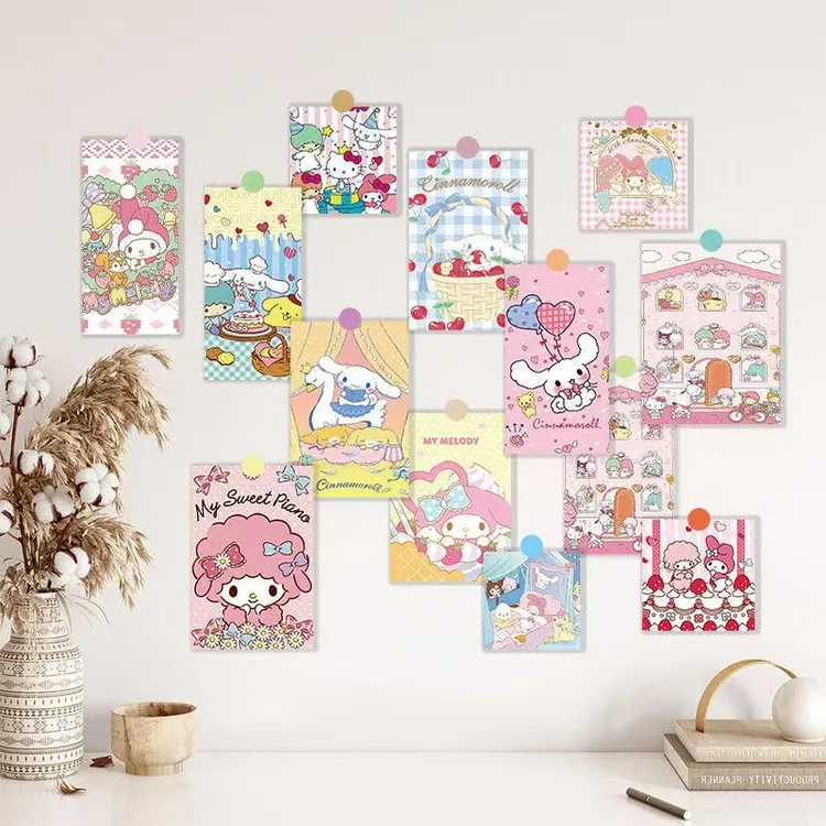 20张ins风可爱三丽鸥卡片高颜值明信片装饰房间宿舍卧室客厅墙贴