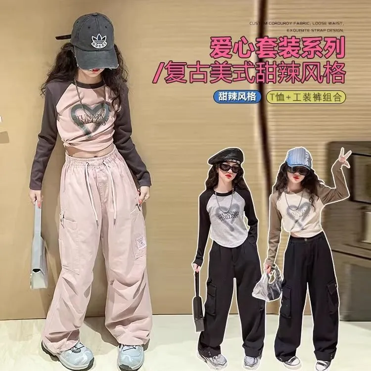 新品巴拉巴拉女童秋装圆领拼色长袖T恤2025秋季新款女孩休闲洋气