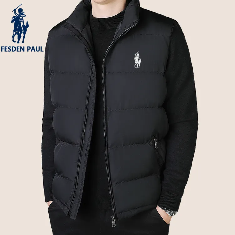 保罗马甲男款秋冬季加厚保暖立领坎肩棉背心外穿马夹大码纯色外套