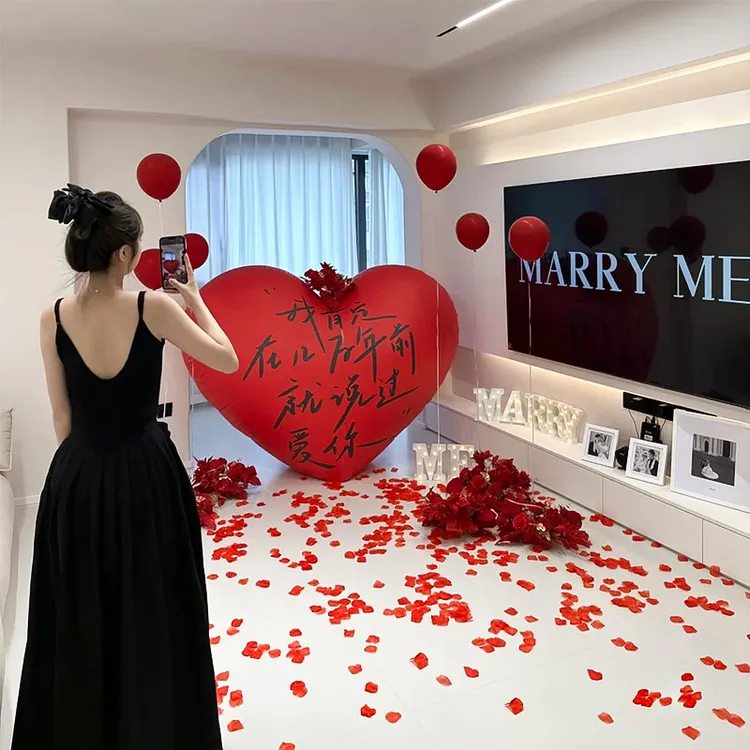 超大爱心气球七夕求婚室内布置生日快乐告白场景女神表白拍照道具