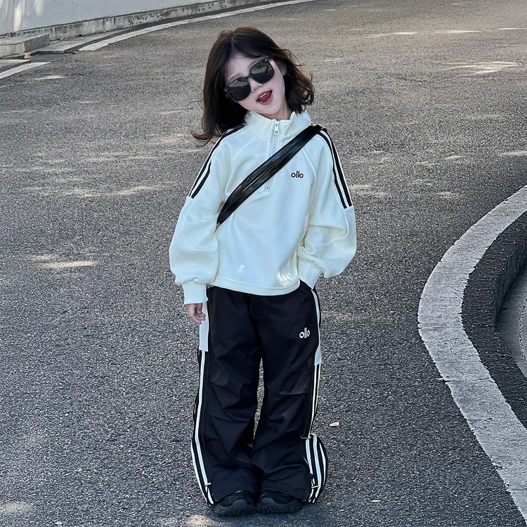 韩版女童白色套装2025新款小女孩