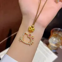 铜合金项链 Moonlight 金店同款如意绳kitty猫项链【212】毛衣链