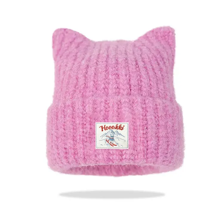 HOOOKKI新款 猫耳朵双板小狗滑雪贴布保暖猫耳帽  显脸小 大头围