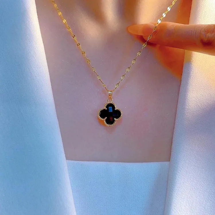 【母亲节礼物】小众网红毛衣链经典四叶花项链女气质轻奢百搭时尚商品图