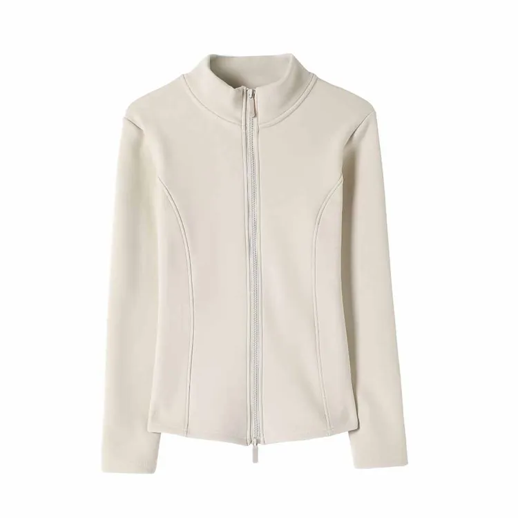 秋冬季石墨烯小蛮腰外套户外运动加绒立领开衫上衣女士内搭保暖衣