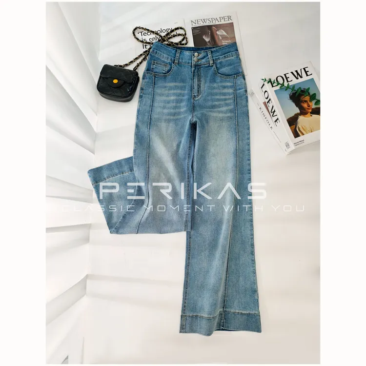 【通用962】春款水冰蓝新品显高显瘦时尚百搭牛仔裤女