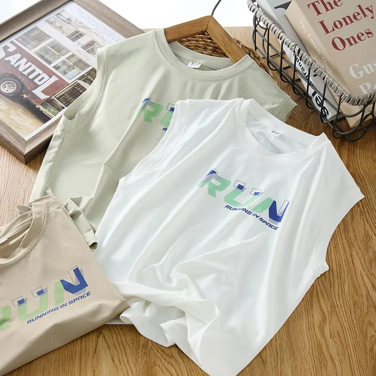 男童夏季宽肩背心2025新款儿童冰丝吊带中大童速干衣无袖t恤薄款