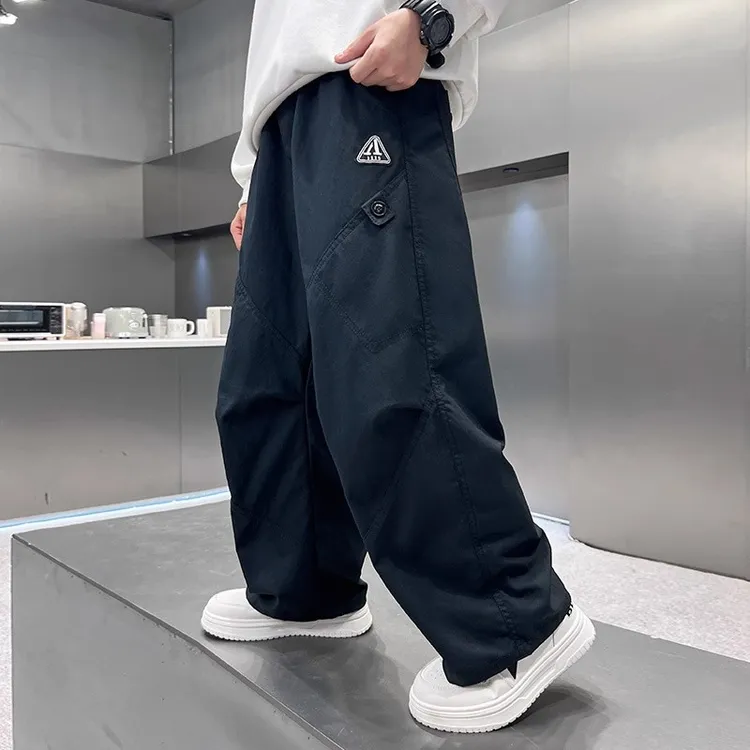 男童秋装休闲裤子2025新款中大童秋季宽松男孩春秋款儿童直筒裤潮