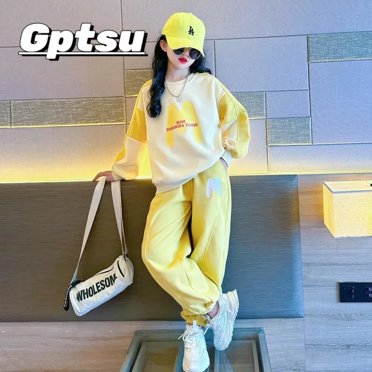 GPTSu女童卫衣套装秋季2025新款洋气时髦运动儿童装大童春秋童装