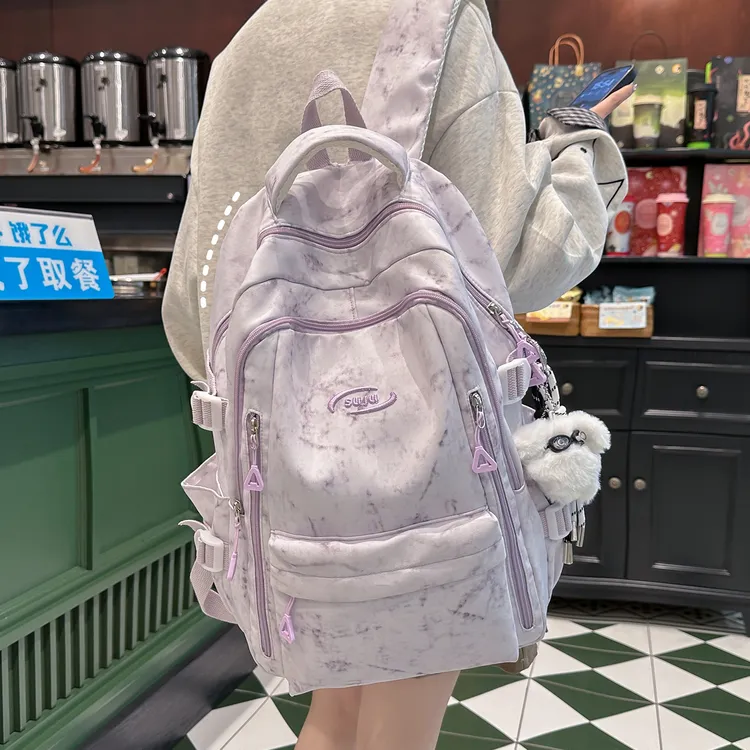 大学生书包女初中生高颜值小清新简约校园风高中双肩包小学生背包