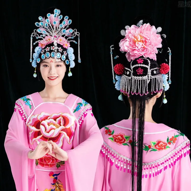 头饰戏曲戏剧古典舞发饰花旦跳舞头饰广场舞蹈东北大秧歌新款头花