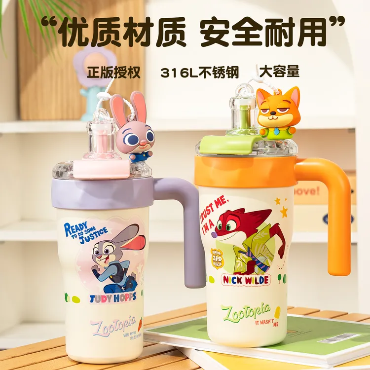 疯狂动物城保温杯子高颜值情侣大容量学生水杯茶水分离女生日礼物