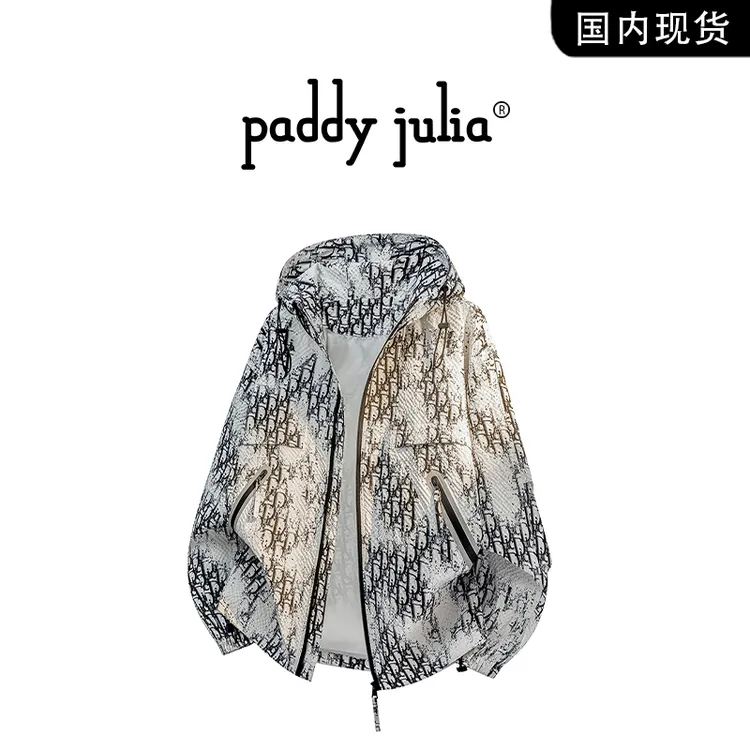 Paddy julia美式大码高级感设计夹克男士春秋季碎花长袖休闲外套