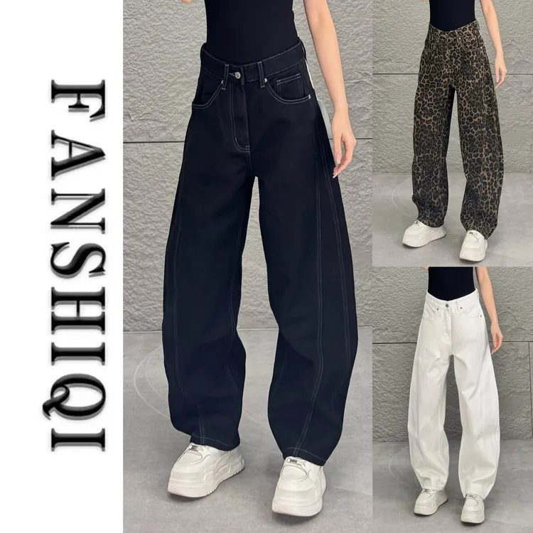 2025秋冬男士新款精梳棉弯刀休闲牛仔裤宽松高腰显瘦百搭长裤K11