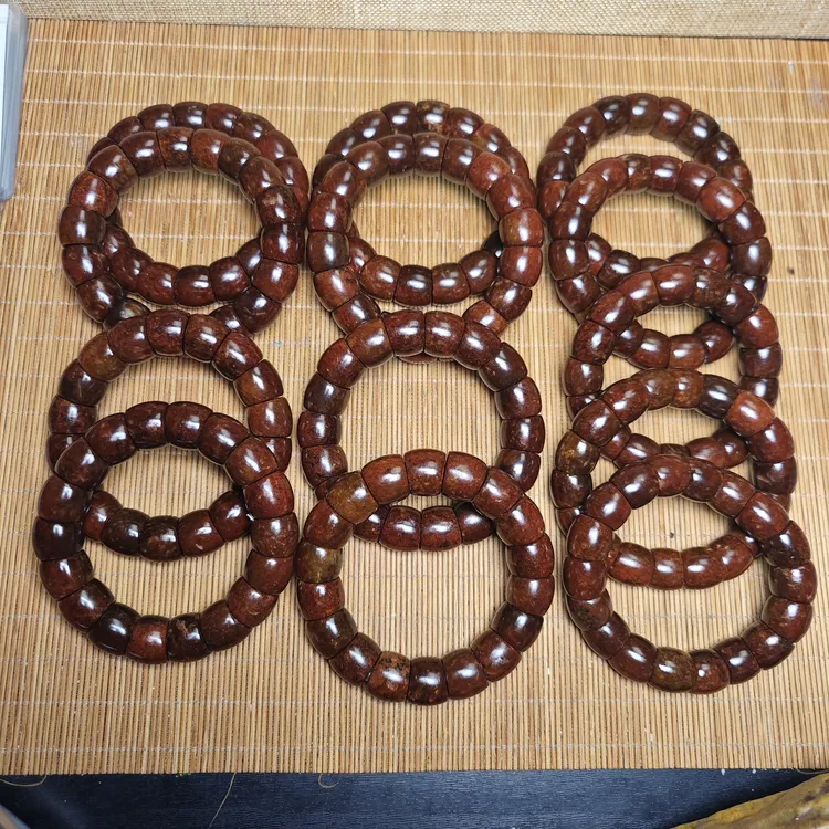 河磨玉火燎皮玉化料，马蹄珠手串，尺寸16-17mm，多样性发货随机发一