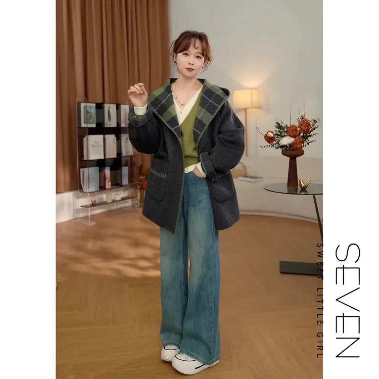 四面弹牛仔⑦七七146小个子秋冬款百搭复古微喇牛仔裤女小美说
