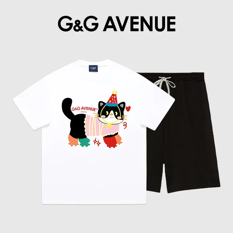 法国G&G AVENUE轻奢潮牌时尚套装男夏季宽松两件套-GTZ2511134