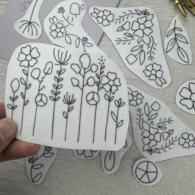 绣花图案样纸 衣服刺绣贴纸 刺绣DIY手工 带图水溶刺绣贴毛衣