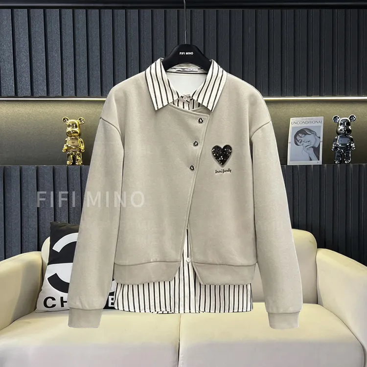 FIFI MINO 秋冬假两件卫衣加厚加绒爱心经典时尚百搭显瘦气质女款