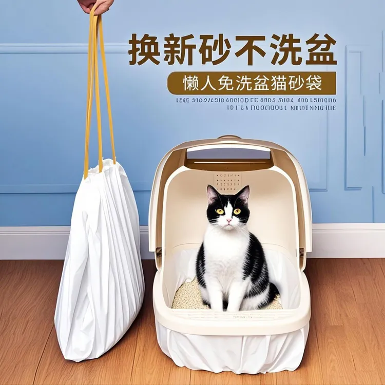 猫砂盆专用垃圾袋子防抓加厚猫咪用品一次性免洗猫厕所抽绳猫砂袋