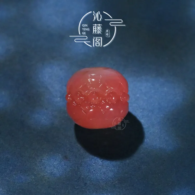 8/10/12MM天然粉糯玛瑙莲花座文玩配珠手串手链配饰腰珠单珠散珠