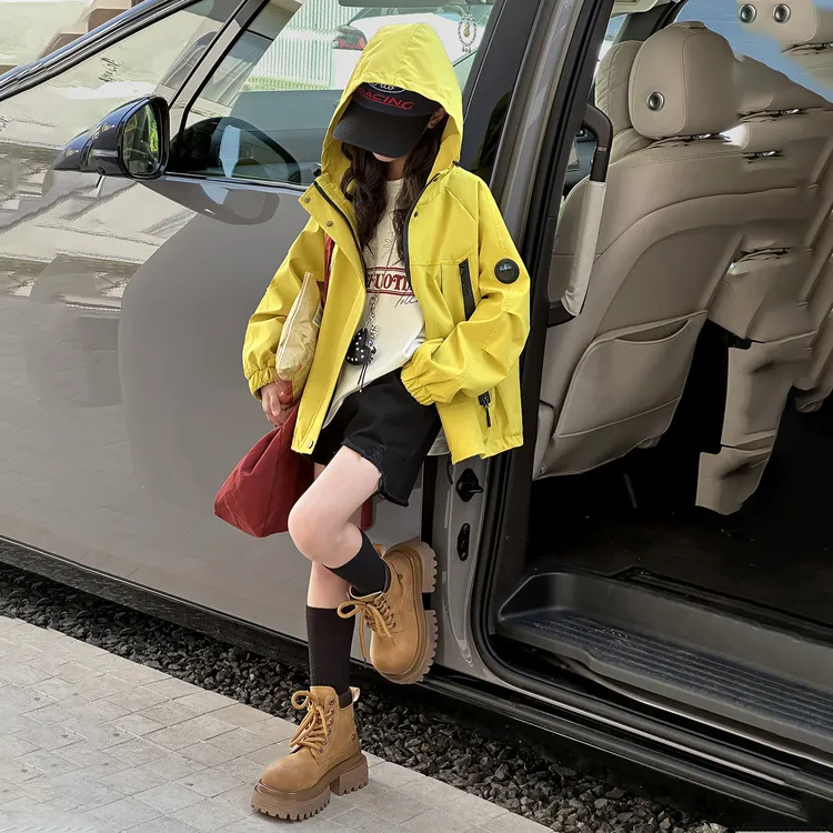 女童冲锋衣春秋新款儿童三合一保暖外套中大童女孩连帽风衣6-12岁