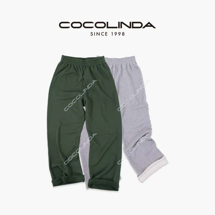 COCOLINDA | 100%棉320g男女CP加厚直筒的阔腿版型休闲裤P5485