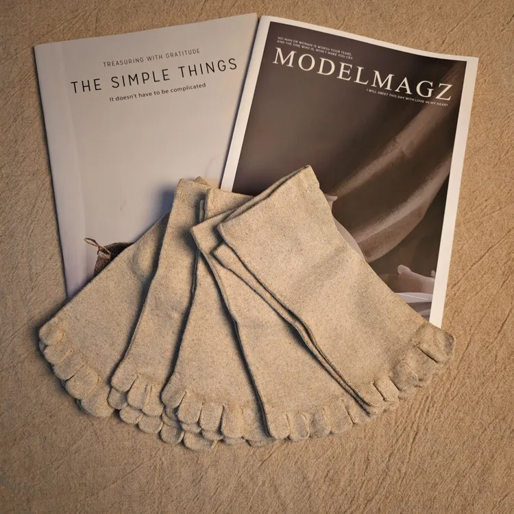 汉麻五指袜男女通用秋季女防臭森系短袜外搭复古休闲秋冬季5双装