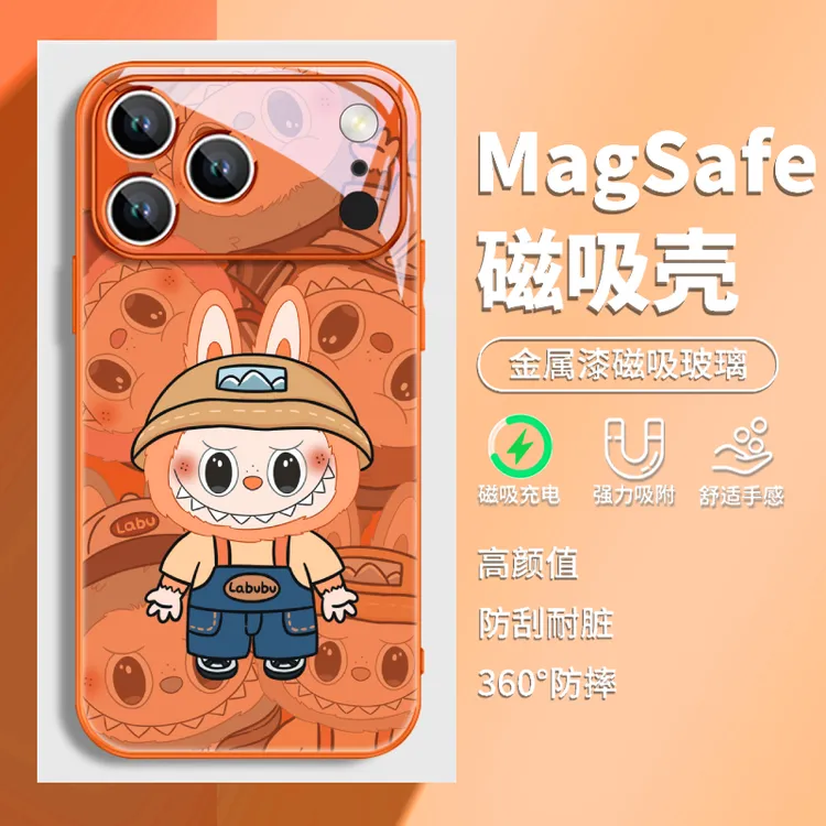 卡通拉布布适用苹果17pro磁吸手机壳15卡通16个性14plus潮酷13/12