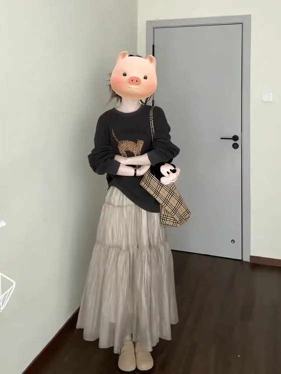 2025秋季新款韩系简约一整套穿搭气质印花长袖上衣高腰半身裙套装