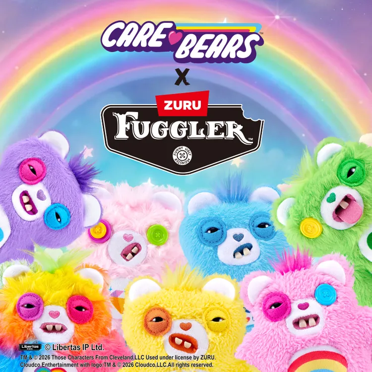 FUGGLER×爱心熊正版联名毛绒盲盒挂件钥匙扣潮玩公仔玩偶生日礼物