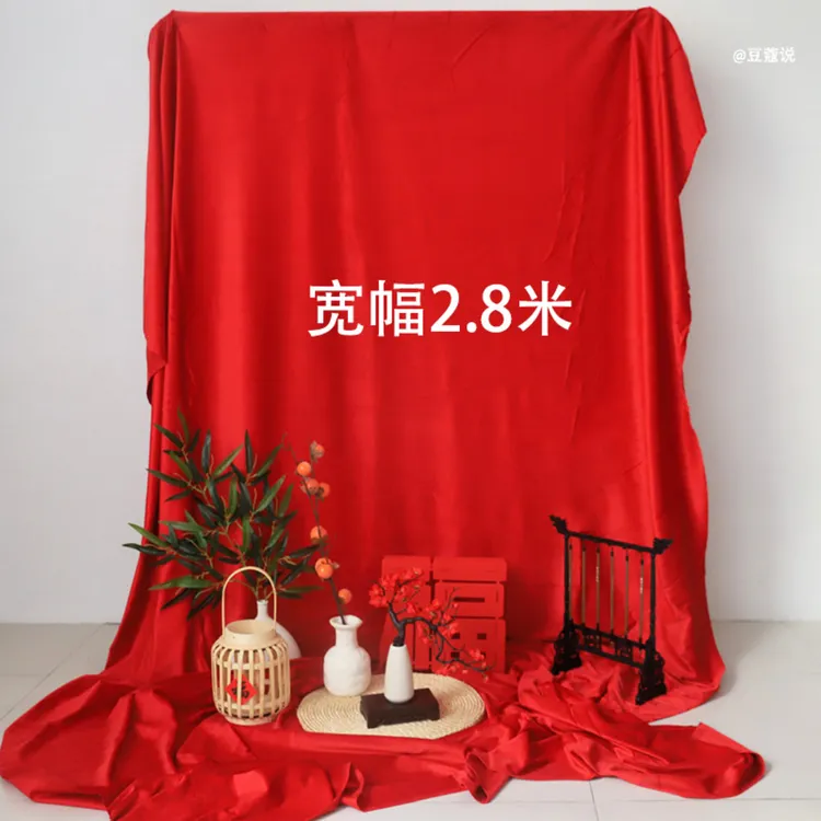 荷兰绒红色背景布2026新年拍摄道具装饰摆件春节马年拍照场景布置
