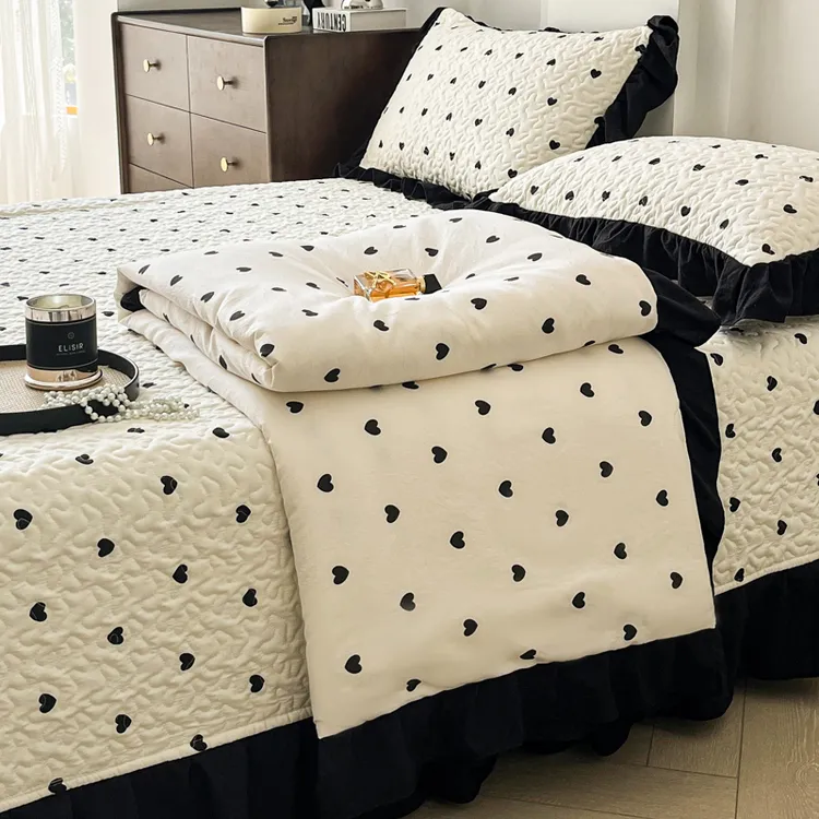 夏季法式赫本风床盖夏被四件套 机洗防滑亲肤空调被夏凉被