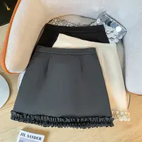 2025早秋新款洋气甜美减龄木耳边a字短裙法式高腰半身裙68931