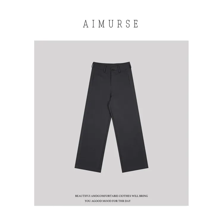 AIMURSE【线性叙事】小众设计师 纯棉秋季穿搭简约休闲裤 AM70113