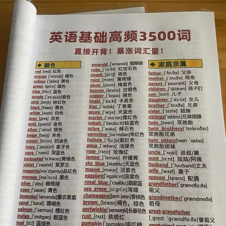 15天背完初中3500词纸质全套英语中考必背词汇考点覆盖彩印足量版