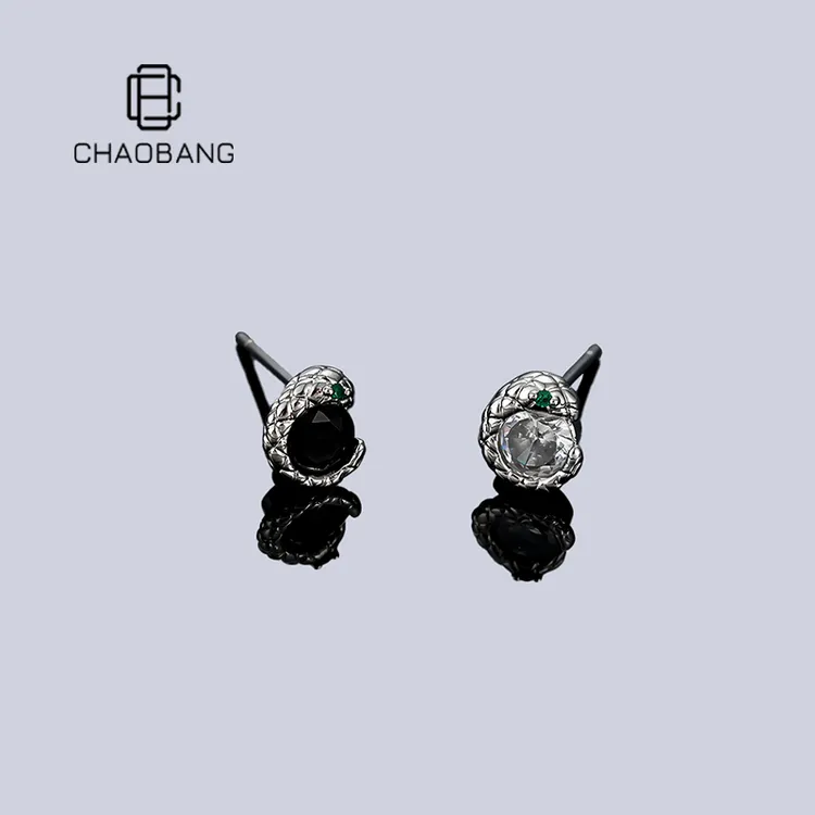 chaobang/潮邦 铜合金耳饰 小众腾蛇化龙耳钉个性高级感百搭耳饰