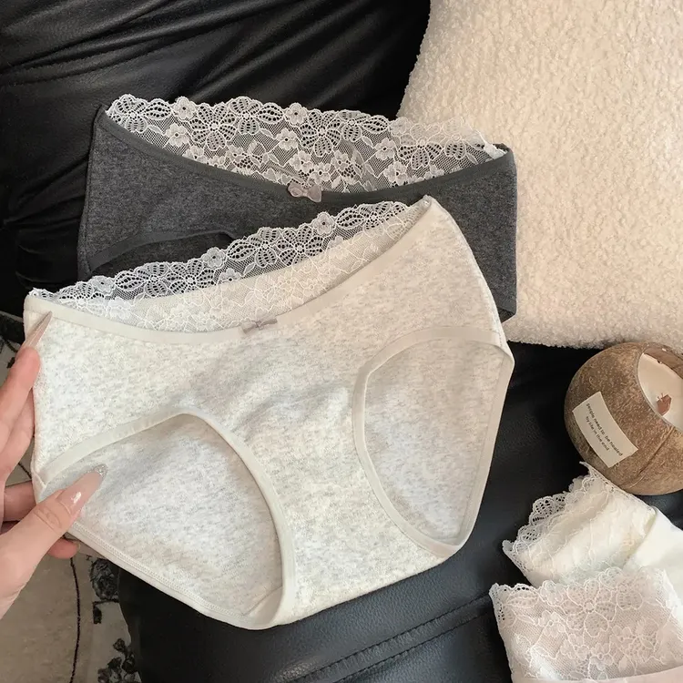 独立包装『Black』奶芙蕾丝 内裤女纯棉100%全棉抑菌透气蕾丝三角裤