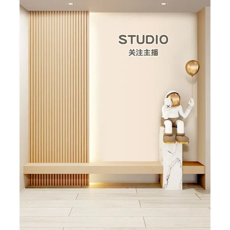 暖系直播背景墙3D立体壁纸网红带货直播间装饰温馨背景墙布壁画