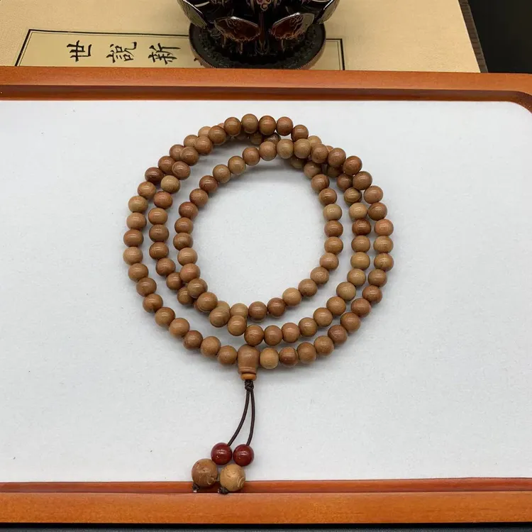 山东野生天然老料桃木108颗念珠功课珠手链项链驱/避/挡桃木长链